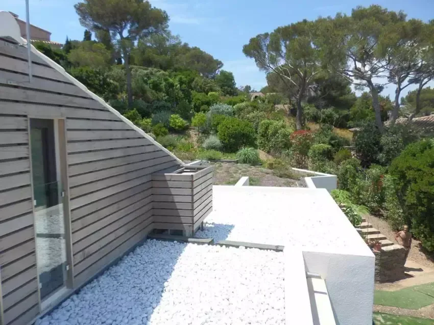 Toit terrasse gravillonées